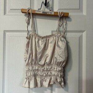 Zara silk tie up top